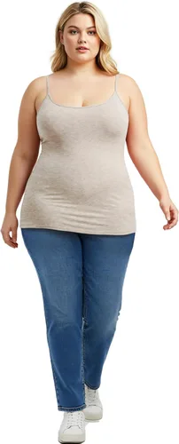 Vista 281 de Emmalise Camisola larga casual básica para mujer, con tirantes ajustables, top en capas