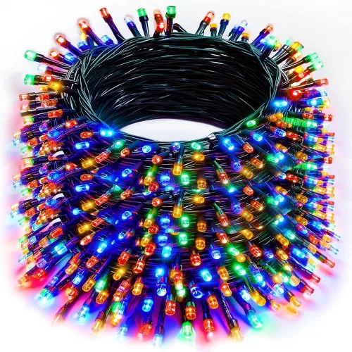 Vista 11 de Luces de Cadena de Navidad, 100 pies 300 Luces LED de Cadena Cable Verde con Temporizador 8 Modos, Decoración Impermeable Conectable para Interiores