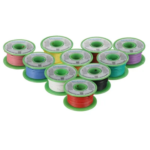 Vista 9 de BNTECHGO Kit de cables de silicona de calibre 16, 10 colores, cada uno de 25 pies. Cable flexible de cobre estañado trenzado de 16 AWG