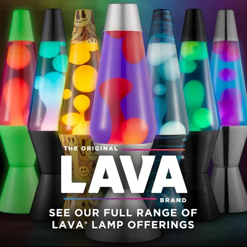 Vista 7 de Lava The Original Lamp - 14.5 pulgadas verde neón - Lámpara clásica de movimiento líquido - Líquido naranja y rosa - Artículo #2096