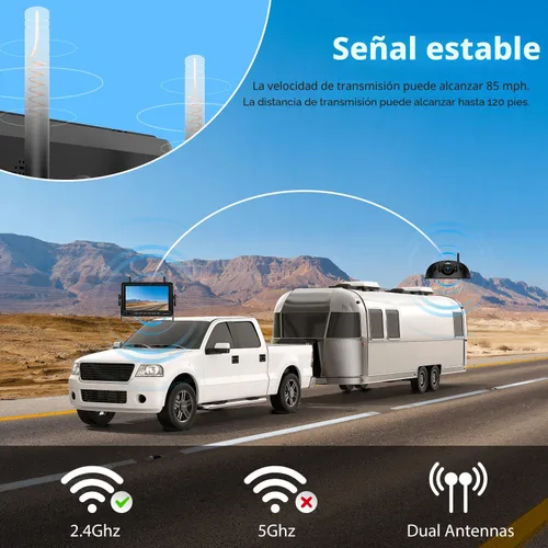 Vista 7 de ZEROXCLUB 1080P 7" Sistema de cámara de respaldo inalámbrica para RV, compatible con Furrion pre-cableado para RV, camión, remolque, monitor DVR
