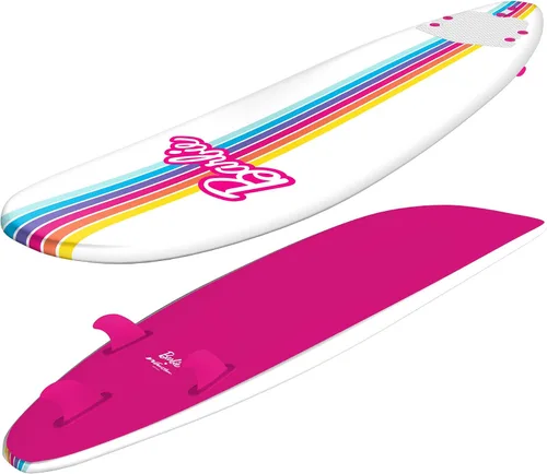 Vista 4 de Barbie™ Signature - Tabla de surf de 8 pies de Wavestorm Cubierta superior gráfica con parte inferior lisa de alta densidad para niños y adultos