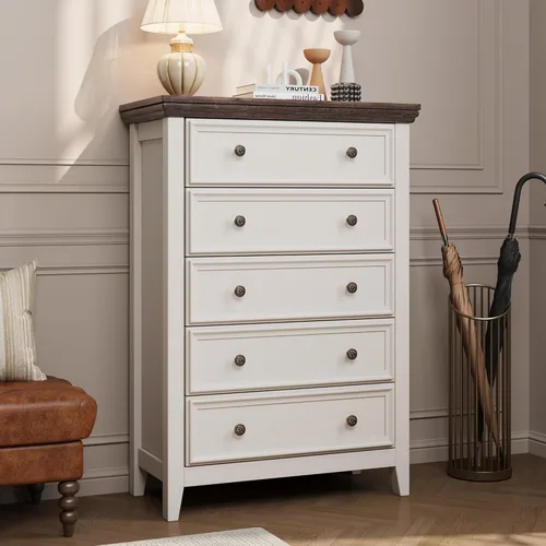 Vista 16 de BOSHIRO Cómoda de granja de 3 cajones para dormitorio - 31.5" de ancho 3 cajones de almacenamiento como mesita de noche o cómoda de pie