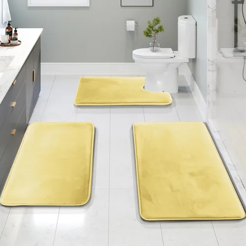 Vista 27 de Clara Clark tapete para baño, regadera o tina, de gomaespuma, negro, antiderrapante Camel Oro