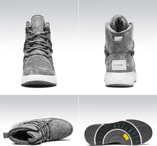 Vista 3 de AUMU Taurus Botas de nieve de invierno con hebilla de metal y ojales de latón y gamuza