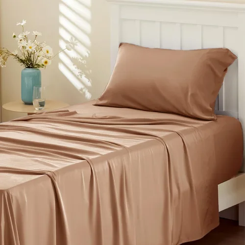 Vista 51 de Bedsure PureWoven 100% rayón derivado de bambú, sábanas de cama individual, 3 piezas