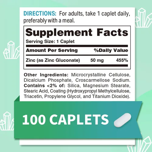 Vista 2 de Vitamin World Zinc quelatado de 50 mg - 100 comprimidos, suplemento de zinc quelado de alta potencia y bien absorbido, apoya la salud inmunológica