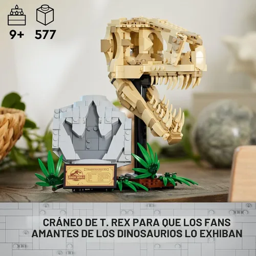 Vista 2 de LEGO Jurassic World Fósiles de Dinosaurios: Cráneo de T Rex - Juguete de Construcción de Dinosaurio para Niños y Niñas, Edades 9+ Años - Regalo