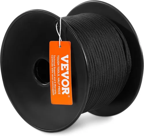 Vista 11 de VEVOR Cuerda de nailon trenzada, 3/16 pulgadas x 250 pies, 32 hebras, 720 LBS de resistencia a la rotura para exteriores, aparejo de árbol arborista