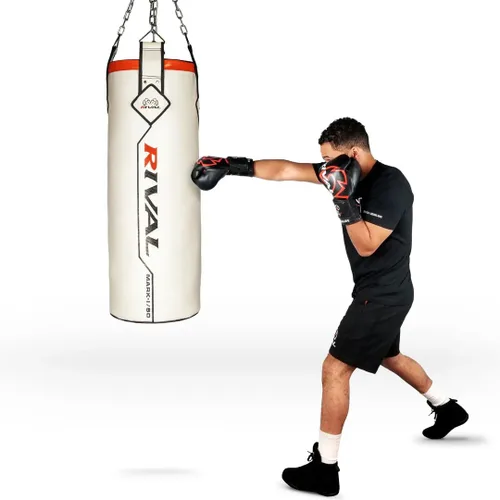 Vista 2 de RIVAL Boxing Mark-I 50 lb Heavy Bag, 36" x 13", Pre-Filled with Recycled Shredded Material, Microfiber Outer Shell