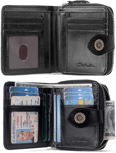 Vista 8 de BOSTANTEN Bolso de cuero para mujer, diseño de asa superior, bolso de hombro, bolso de Crossbody carteras negro y cuero para mujer RFID bloqueo