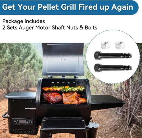 Vista 6 de 74072 Kit de tuercas y pernos para eje de motor de barrena de pellets para Traeger, Pit Boss, Z-Grills, Rec Tec, Camp Chef AC Pellets Grill, pasador