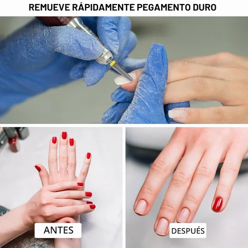 Vista 6 de Broca de carburo de tungsteno súper larga 5 en 1, broca electrónica para uñas de gel acrílico, eliminación de forma de uñas doble, broca de uñas