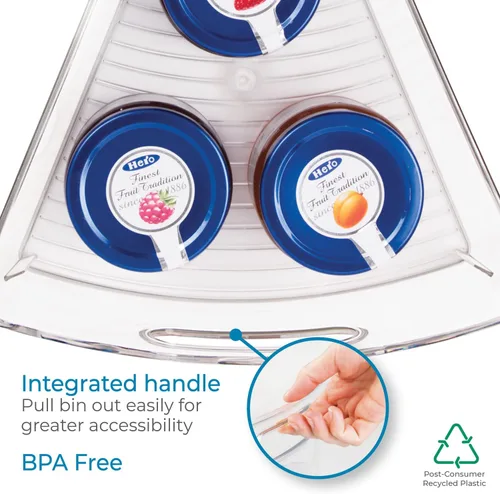 Vista 5 de Organizadores InterDesign® Cabinet Binz™ Lazy Susan para alacena/armario de cocina - Cuña de 1/8 de círculo, transparente