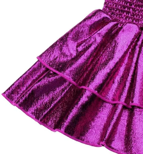 Vista 5 de JESKIDS Faldas metálicas para niñas, falda de animadora con lentejuelas brillantes