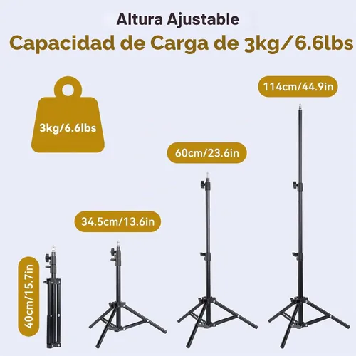 Vista 7 de UTEBIT Paquete de 2 soportes de luz para fotografía, con abrazadera