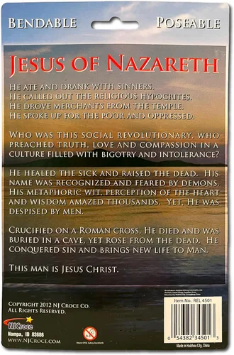 Vista 5 de NJ Croce Figura de Jesús de Nazaret de 6.5 pulgadas, juguete flexible, regalo religioso, gran personaje de la Biblia para juegos de escondite
