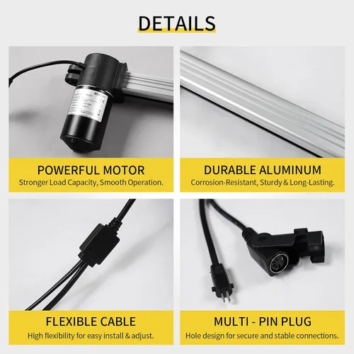 Vista 5 de Mulin Power - Motor reclinable de repuesto con cable modelo ML18-024, actuador lineal para sofá, silla elevadora, sofá, asiento de masaje