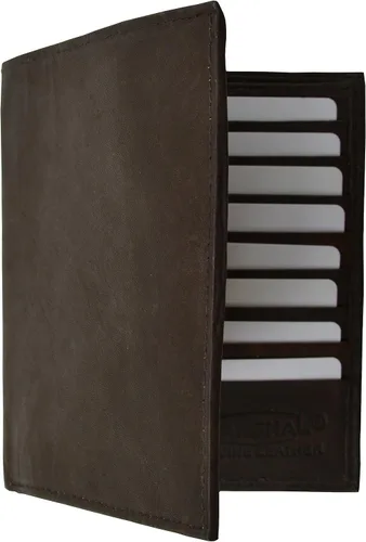 Vista 4 de MARSHAL Cartera de piel de alta calidad con bloqueo RFID de doble capacidad para tarjetas de crédito hipster, Negro -, Bifold