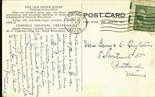 Vista 2 de The Old Stone House North Bennington, Vermont VT Original Antique Postcard 1947