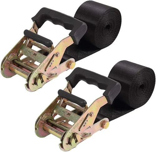 Vista 15 de Correas de amarre de trinquete sin fin, amarre de carga resistente, correa negra de nailon resistente de 4 pies, correas de seguridad de trinquete