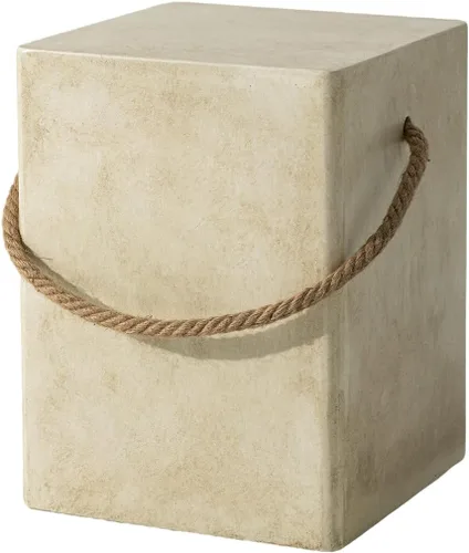 Vista 4 de Mesa auxiliar al aire libre, mesa auxiliar rectangular MgO, mesa de centro decorativa para exteriores, balcón, sala de estar