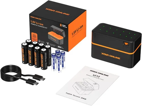 Vista 7 de XTAR AA Baterías Recargables con Cargador LC12 Doble a Baterías 1.5V 3600mWh AA 1200mWh AAA Kit (cargador+8AA+4AAA)