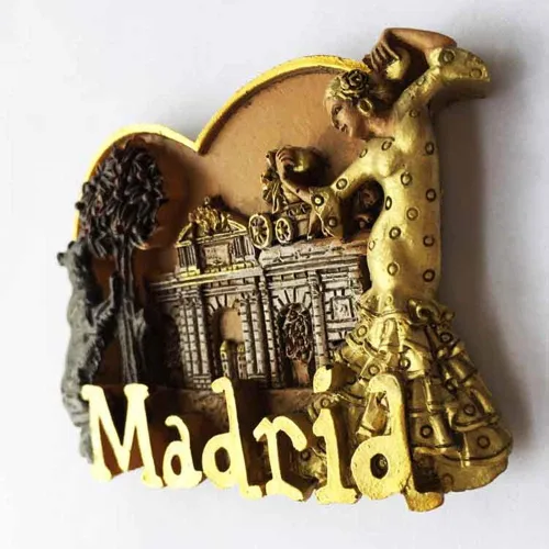 Vista 5 de 3D oso y árbol de fresa Madrid España imán de nevera regalo regalo hogar y cocina decoración etiqueta magnética, Madrid España imán refrigerador