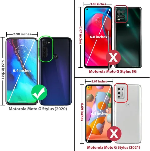 Vista 2 de TJS Funda compatible con Motorola Moto G Stylus 2020, resistente a los impactos, anillo de metal, soporte magnético, funda protectora (negro)