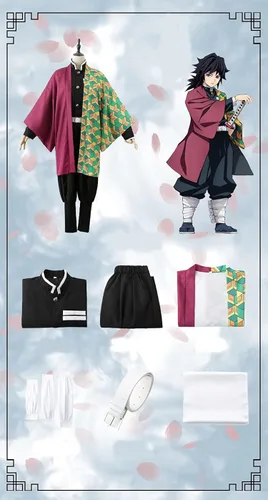 Vista 8 de Tanjiro - Disfraz de kimono de anime para Halloween traje de uniforme