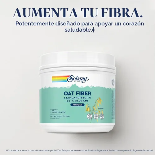 Vista 2 de SOLARAY - Polvo de fibra de avena, 11.6 oz