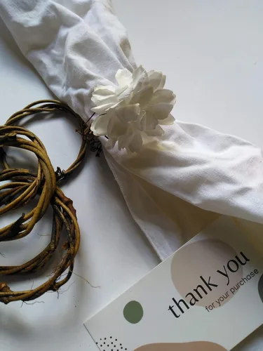 Vista 6 de Rustic Napkin Rings for Wedding Table Settings, Country Bridal Shower, Barn Reception and Party 5pcs