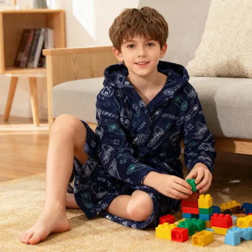 Vista 25 de E.W Apparel Bata de baño de forro polar con capucha para niños, bata suave y mullida para niños pequeños