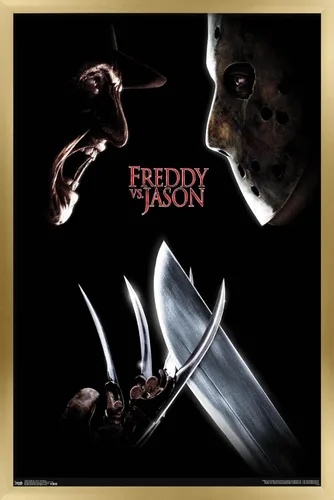 Vista 15 de Trends International Freddy vs. Jason - Póster de pared de una hoja, 14.725 x 22.375 pulgadas, versión enmarcada de madera de granero