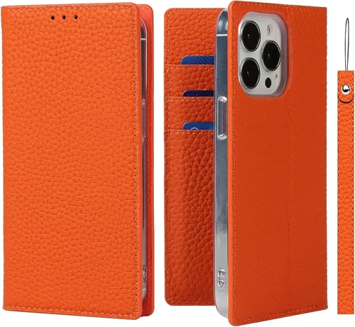 Vista 28 de iCoverCase Funda tipo cartera compatible con iPhone 13 Pro Max con tarjetero y correa para la muñeca, bloqueo RFID, funda magnética para teléfono