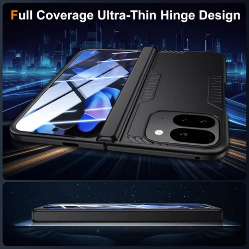 Vista 8 de Kaiiecal Funda plegable para Google Pixel-9-Pro: Funda delgada con soporte de bisagra con protector de pantalla - Soporte de carga inalámbrica