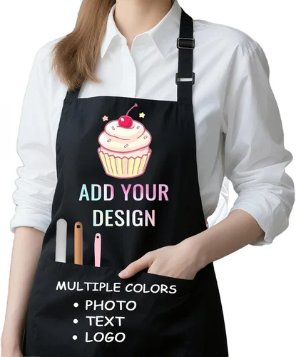 Vista 10 de Delantales personalizados para hombres y mujeres, delantal personalizado con tu logotipo de texto, cocina, arte de uñas, delantales de peluquería