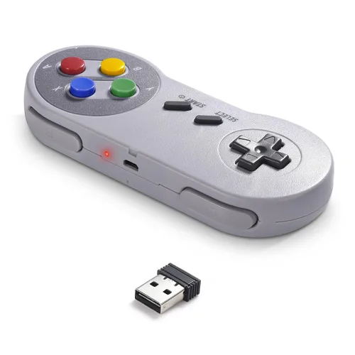 Vista 8 de 2 Pack 2.4 GHz Wireless USB Controller Compatible with Super NES Games, PC Retro SNES USB Gamepad for Windows PC iOS MAC Linux Raspberry Pi Retropie