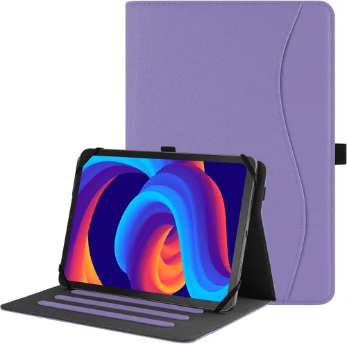 Vista 8 de HGWALP Funda universal para tablet de 9, 9.7, 10.1, 10.2, 10.5, 10.9 y 11 pulgadas, funda para tablet con múltiples ángeles de visión con correa