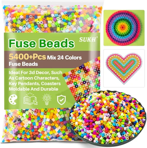 Vista 9 de Sukh 5400+ Piezas Cuentas Fusibles - Kit de Cuentas Fusibles Melty a Granel Cuentas de Hierro para Manualidades de Niños, Ideal para Niños y Niñas