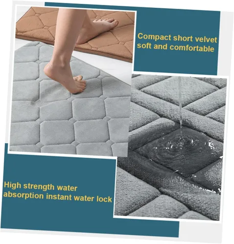 Vista 5 de Tapete de baño absorbente antideslizante grueso antideslizante para cocina, entrada, gris oscuro, resistente al agua para zonas de alto tráfico