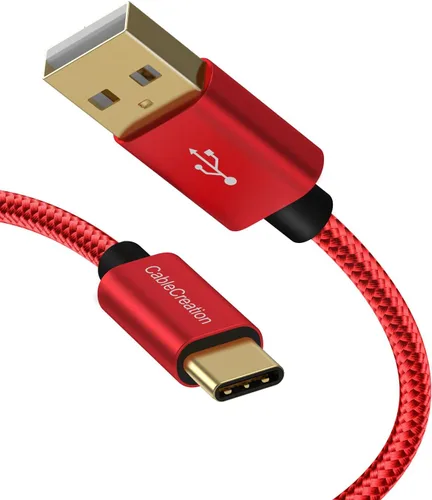 Vista 16 de CableCreation Cable corto USB a USB C de 6 pulgadas, carga rápida USB A a USB C, cable trenzado USB C macho a USB macho para banco de energía