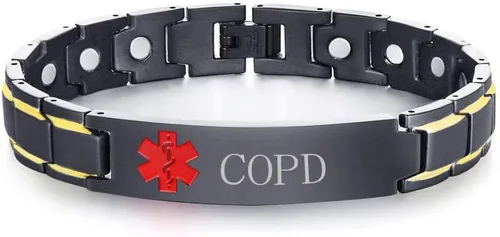 Vista 39 de XUANPAI Pulseras de alerta médica para hombres y mujeres con grabado gratuito ajustable de acero inoxidable para emergencias médicas