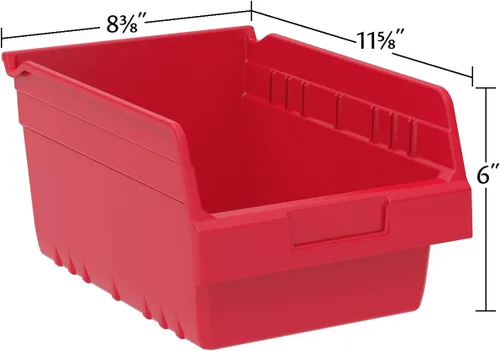 Vista 5 de Akro-Mils 30080 ShelfMax - Caja de almacenamiento de plástico para anidar, 12 pulgadas de largo por 8 pulgadas de ancho por 6 pulgadas de alto, Azul
