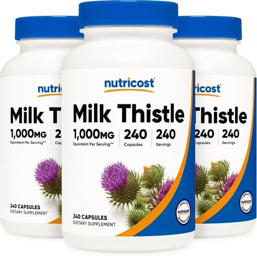Vista 7 de Nutricost cápsulas de cardo mariano 0.009 oz, 1 botella, 1