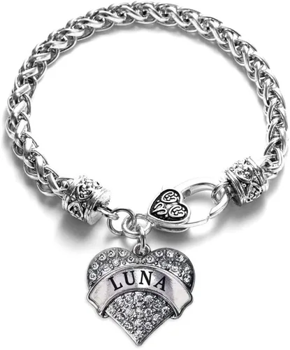Vista 162 de Inspired Silver - Pulsera de plata con dije de corazón pavé con joyas de circonita cúbica