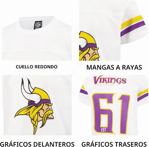 Vista 5 de Ultra Game NFL - Camiseta de malla vintage para niños Color del