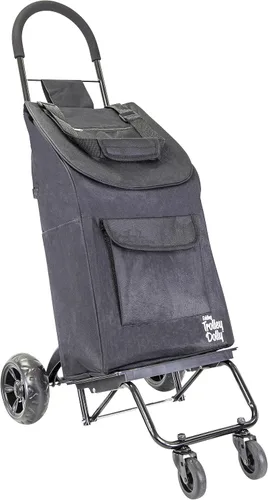 Vista 12 de dbest products - Carro de mano Trolley Dolly Compacto con bolsillos – Carrito de compras plegable con ruedas – Carro rodante de uso múltiple