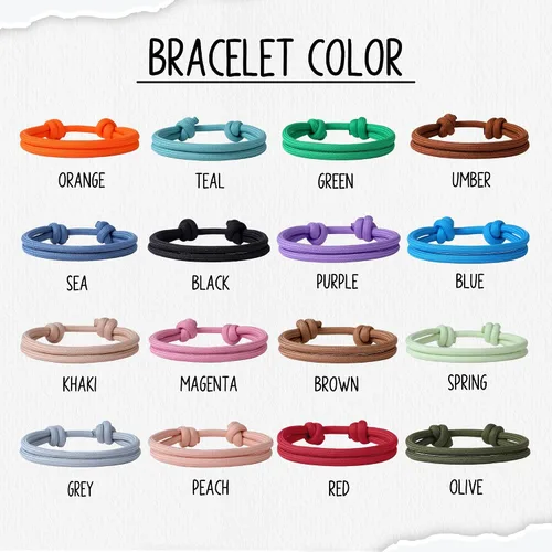 Vista 5 de Pulseras personalizadas para hombres y mujeres, pulseras de amistad, hechas a mano, pulseras a juego para hombres y mujeres, pulseras de cuerda