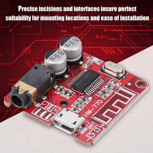 Vista 5 de Wendry Módulo receptor de audio, MP3 Bluetooth 4.1 Decodificador sin pérdida Junta amplificador de altavoz de coche Placa estéreo, salida de canal